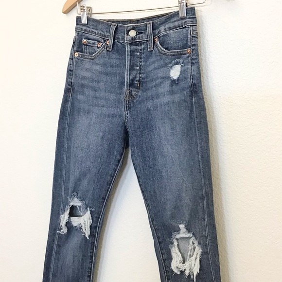 Levi’s Wedgie W25 (US 0/1) Skinny Women’s Jeans Distressed Ankle High Rise - Picture 3 of 11